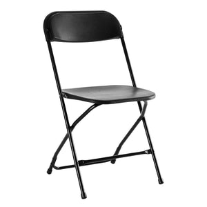HomeRoots Set of Six Versatile Black Metal Folding Dining Chairs - Space-Saving, Comfortable & Portable Design 639953