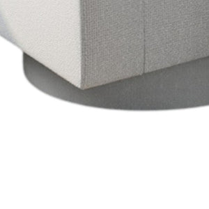 HomeRoots 29" Light Gray Upholstered Swivel Barrel Chair with Storage Ottoman for Modern Living Spaces & Style 639969