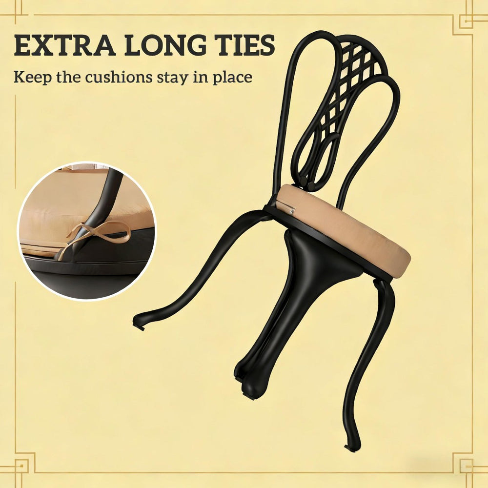 English Elm Soft Round Dining Chair Cushions Set of 4 with Washable Covers and Foam Padding Khaki T3971P442976