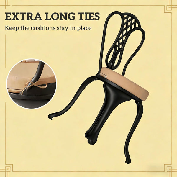 English Elm Soft Round Dining Chair Cushions Set of 4 with Washable Covers and Foam Padding Khaki T3971P442976