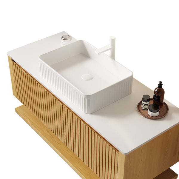 English Elm Hizon 48" Wall-Mounted Bathroom Vanity With Premium Sintered Stone, Ceramic Basin & Stylish Storage W2615S00099