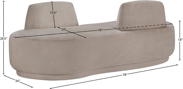 Meridian Furniture Argyle Reversible Chaise Lounge Sofa with Plush Upholstery for Modern Living Room Comfort Beige Chenille Fabric 639Beige-Chaise