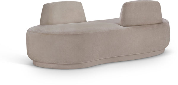 Meridian Furniture Argyle Reversible Chaise Lounge Sofa with Plush Upholstery for Modern Living Room Comfort Beige Chenille Fabric 639Beige-Chaise