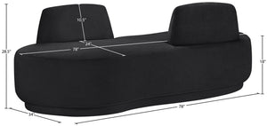 Meridian Furniture Argyle Reversible Chaise Lounge Sofa with Plush Upholstery for Modern Living Room Comfort Black Chenille Fabric 639Black-Chaise