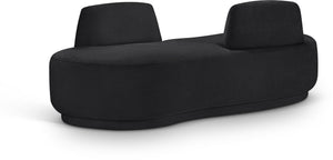 Meridian Furniture Argyle Reversible Chaise Lounge Sofa with Plush Upholstery for Modern Living Room Comfort Black Chenille Fabric 639Black-Chaise