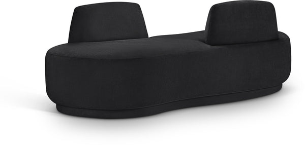 Meridian Furniture Argyle Reversible Chaise Lounge Sofa with Plush Upholstery for Modern Living Room Comfort Black Chenille Fabric 639Black-Chaise