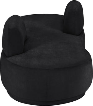 Meridian Furniture Argyle Reversible Chaise Lounge Sofa with Plush Upholstery for Modern Living Room Comfort Black Chenille Fabric 639Black-Chaise