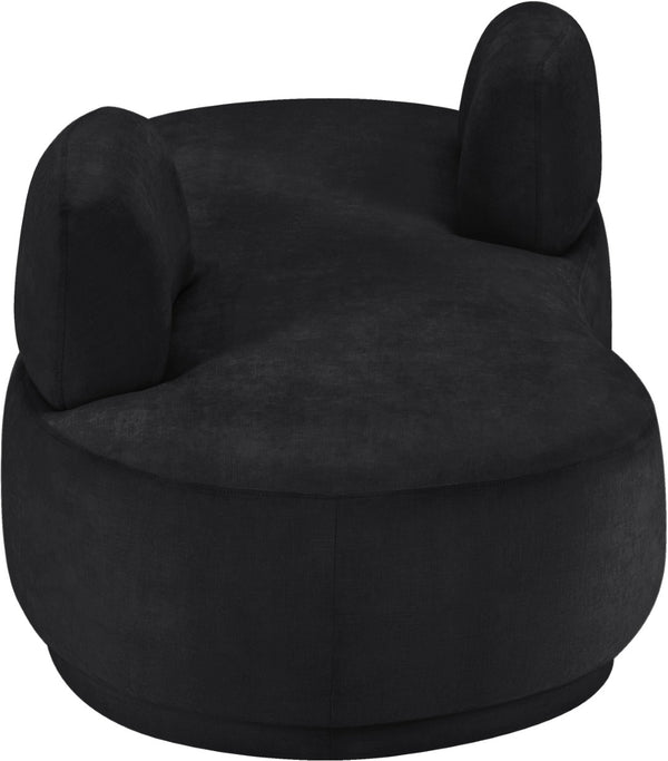 Meridian Furniture Argyle Reversible Chaise Lounge Sofa with Plush Upholstery for Modern Living Room Comfort Black Chenille Fabric 639Black-Chaise