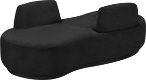 Meridian Furniture Argyle Reversible Chaise Lounge Sofa with Plush Upholstery for Modern Living Room Comfort Black Chenille Fabric 639Black-Chaise