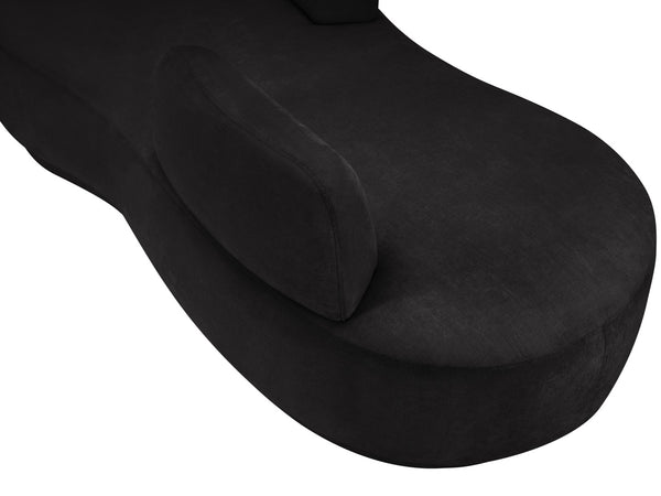 Meridian Furniture Argyle Reversible Chaise Lounge Sofa with Plush Upholstery for Modern Living Room Comfort Black Chenille Fabric 639Black-Chaise