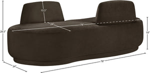 Meridian Furniture Argyle Reversible Chaise Lounge Sofa with Plush Upholstery for Modern Living Room Comfort Brown Chenille Fabric 639Brown-Chaise