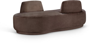 Meridian Furniture Argyle Reversible Chaise Lounge Sofa with Plush Upholstery for Modern Living Room Comfort Brown Chenille Fabric 639Brown-Chaise