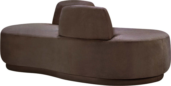 Meridian Furniture Argyle Reversible Chaise Lounge Sofa with Plush Upholstery for Modern Living Room Comfort Brown Chenille Fabric 639Brown-Chaise