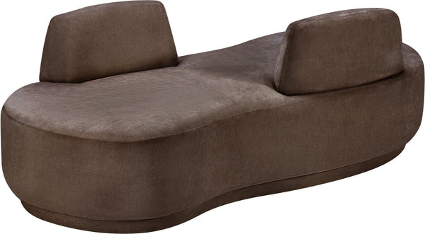 Meridian Furniture Argyle Reversible Chaise Lounge Sofa with Plush Upholstery for Modern Living Room Comfort Brown Chenille Fabric 639Brown-Chaise
