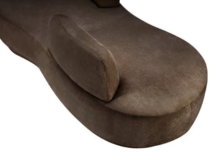 Meridian Furniture Argyle Reversible Chaise Lounge Sofa with Plush Upholstery for Modern Living Room Comfort Brown Chenille Fabric 639Brown-Chaise