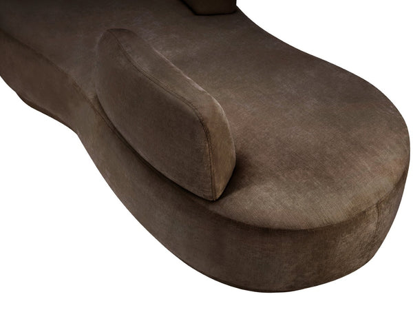 Meridian Furniture Argyle Reversible Chaise Lounge Sofa with Plush Upholstery for Modern Living Room Comfort Brown Chenille Fabric 639Brown-Chaise