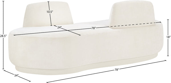 Meridian Furniture Argyle Reversible Chaise Lounge Sofa with Plush Upholstery for Modern Living Room Comfort Cream Chenille Fabric 639Cream-Chaise