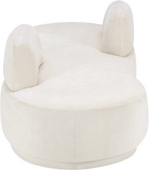 Meridian Furniture Argyle Reversible Chaise Lounge Sofa with Plush Upholstery for Modern Living Room Comfort Cream Chenille Fabric 639Cream-Chaise