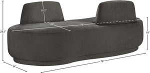 Meridian Furniture Argyle Reversible Chaise Lounge Sofa with Plush Upholstery for Modern Living Room Comfort Grey Chenille Fabric 639Grey-Chaise