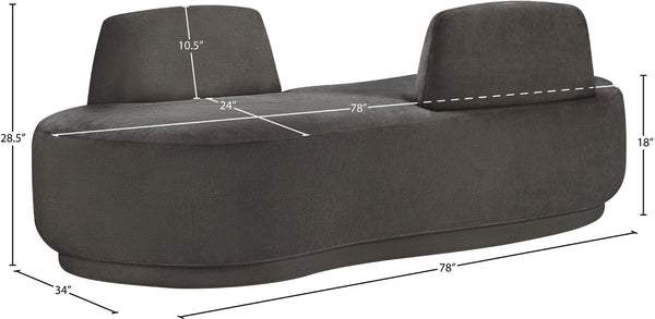 Meridian Furniture Argyle Reversible Chaise Lounge Sofa with Plush Upholstery for Modern Living Room Comfort Grey Chenille Fabric 639Grey-Chaise