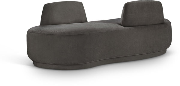 Meridian Furniture Argyle Reversible Chaise Lounge Sofa with Plush Upholstery for Modern Living Room Comfort Grey Chenille Fabric 639Grey-Chaise