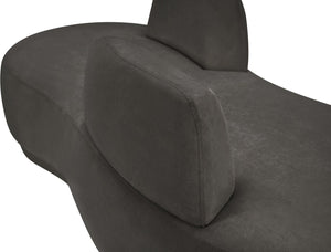 Meridian Furniture Argyle Reversible Chaise Lounge Sofa with Plush Upholstery for Modern Living Room Comfort Grey Chenille Fabric 639Grey-Chaise