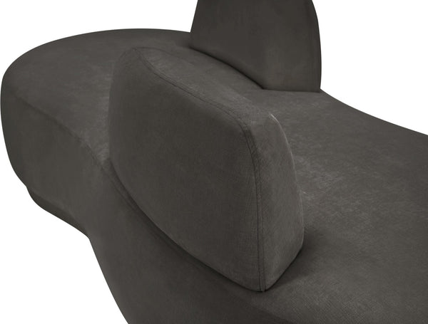 Meridian Furniture Argyle Reversible Chaise Lounge Sofa with Plush Upholstery for Modern Living Room Comfort Grey Chenille Fabric 639Grey-Chaise
