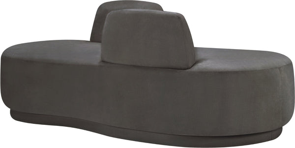 Meridian Furniture Argyle Reversible Chaise Lounge Sofa with Plush Upholstery for Modern Living Room Comfort Grey Chenille Fabric 639Grey-Chaise