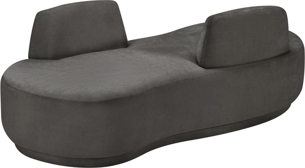 Meridian Furniture Argyle Reversible Chaise Lounge Sofa with Plush Upholstery for Modern Living Room Comfort Grey Chenille Fabric 639Grey-Chaise