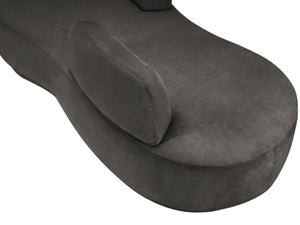 Meridian Furniture Argyle Reversible Chaise Lounge Sofa with Plush Upholstery for Modern Living Room Comfort Grey Chenille Fabric 639Grey-Chaise