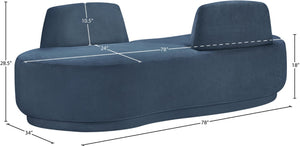 Meridian Furniture Argyle Reversible Chaise Lounge Sofa with Plush Upholstery for Modern Living Room Comfort Light Blue Chenille Fabric 639LtBlu-Chaise