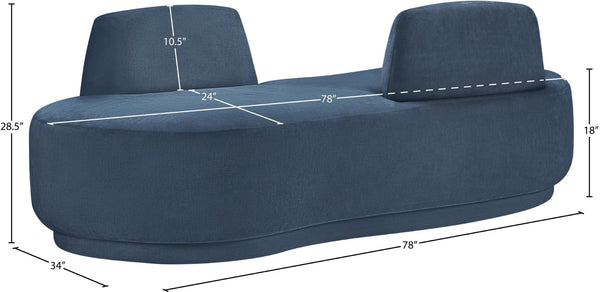 Meridian Furniture Argyle Reversible Chaise Lounge Sofa with Plush Upholstery for Modern Living Room Comfort Light Blue Chenille Fabric 639LtBlu-Chaise