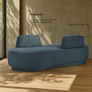 Meridian Furniture Argyle Reversible Chaise Lounge Sofa with Plush Upholstery for Modern Living Room Comfort Light Blue Chenille Fabric 639LtBlu-Chaise