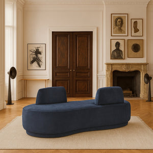 Meridian Furniture Argyle Reversible Chaise Lounge Sofa with Plush Upholstery for Modern Living Room Comfort Light Blue Chenille Fabric 639LtBlu-Chaise
