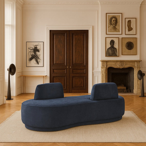 Meridian Furniture Argyle Reversible Chaise Lounge Sofa with Plush Upholstery for Modern Living Room Comfort Light Blue Chenille Fabric 639LtBlu-Chaise