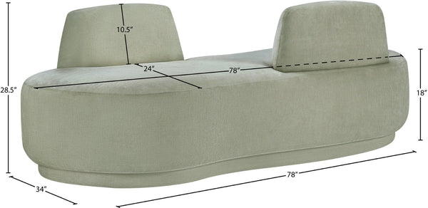 Meridian Furniture Argyle Reversible Chaise Lounge Sofa with Plush Upholstery for Modern Living Room Comfort Mint Chenille Fabric 639Mint-Chaise