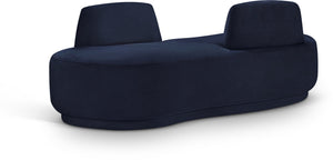 Meridian Furniture Argyle Reversible Chaise Lounge Sofa with Plush Upholstery for Modern Living Room Comfort Navy Chenille Fabric 639Navy-Chaise