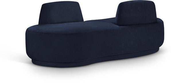 Meridian Furniture Argyle Reversible Chaise Lounge Sofa with Plush Upholstery for Modern Living Room Comfort Navy Chenille Fabric 639Navy-Chaise