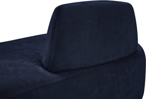 Meridian Furniture Argyle Reversible Chaise Lounge Sofa with Plush Upholstery for Modern Living Room Comfort Navy Chenille Fabric 639Navy-Chaise