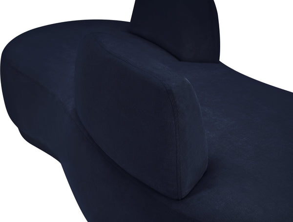 Meridian Furniture Argyle Reversible Chaise Lounge Sofa with Plush Upholstery for Modern Living Room Comfort Navy Chenille Fabric 639Navy-Chaise