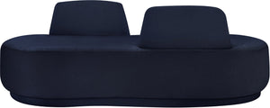 Meridian Furniture Argyle Reversible Chaise Lounge Sofa with Plush Upholstery for Modern Living Room Comfort Navy Chenille Fabric 639Navy-Chaise