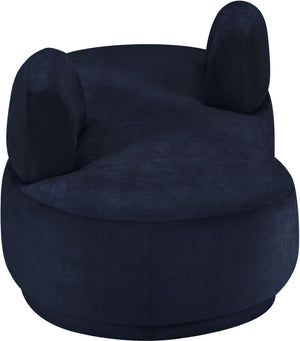 Meridian Furniture Argyle Reversible Chaise Lounge Sofa with Plush Upholstery for Modern Living Room Comfort Navy Chenille Fabric 639Navy-Chaise
