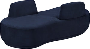 Meridian Furniture Argyle Reversible Chaise Lounge Sofa with Plush Upholstery for Modern Living Room Comfort Navy Chenille Fabric 639Navy-Chaise