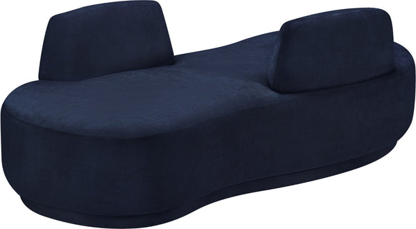 Meridian Furniture Argyle Reversible Chaise Lounge Sofa with Plush Upholstery for Modern Living Room Comfort Navy Chenille Fabric 639Navy-Chaise