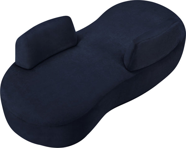 Meridian Furniture Argyle Reversible Chaise Lounge Sofa with Plush Upholstery for Modern Living Room Comfort Navy Chenille Fabric 639Navy-Chaise