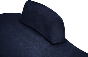 Meridian Furniture Argyle Reversible Chaise Lounge Sofa with Plush Upholstery for Modern Living Room Comfort Navy Chenille Fabric 639Navy-Chaise