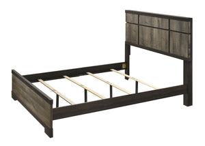 English Elm 1Pc Contemporary Queen Panel Bed With Gray-Ebony Finish - Minimalist Design For Modern Bedrooms B2741S00402