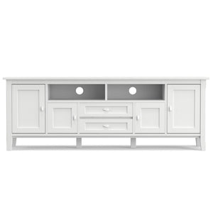 English Elm Warm Shaker 72" White Tv Media Stand - Handcrafted Solid Wood With Versatile Storage & Elegant Design B136P159717-GIGA