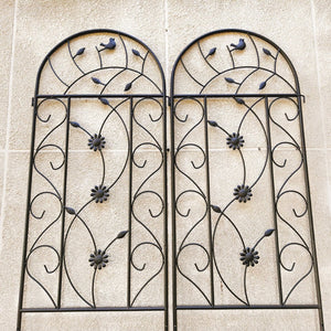 English Elm 2 Pack Powder Coated Steel Garden Trellis Tall Rustproof Climbing Plant Support Panels W1586P243847