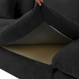 English Elm Sky Cloud Slope Modular L-Shaped Sectional Sofa In Black – Comfortable 4-Seater For Modern Living B341S00031-GIGA